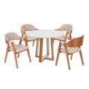 Ver imagem 2 de Conjunto Mesa Áustria 4 Cadeiras Aurora Estofadas com Braços de Corda Artesanal Espresso Moveis