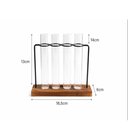 Ver imagem 3 de Kit Vasos Hidroponico Flor Ferro Base Madeira 4 Tubos Hidroponia Terrario Suporte 4 em 1 Mesa Bancad