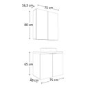 Ver imagem 3 de Conjunto de Banheiro 75cm CNJ4012 Nature Marrom/Branco/Carvalho