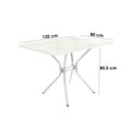 Ver imagem 4 de Conjunto: Mesa Sala Jantar Loire Tampo Madeirado C/ Vidro 80x120cm e 4 Cadeiras Florença Cromado/