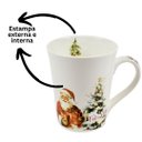 Ver imagem 5 de Jogo 3 Canecas Porcelana Natalina Premium 300ml Papai Noel, Árvore e Presentes