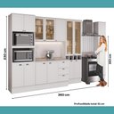 Ver mais imagens de Cozinha Milla Cora 15 Portas 3 Gavetas MDF 360cm Branco Móveis Carraro