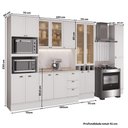 Ver imagem 5 de Cozinha Milla Cora 15 Portas 3 Gavetas MDF 360cm Branco Móveis Carraro