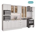 Ver imagem 7 de Cozinha Milla Cora 15 Portas 3 Gavetas MDF 360cm Branco Móveis Carraro