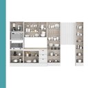 Ver imagem 4 de Cozinha Milla Cora 15 Portas 3 Gavetas MDF 360cm Branco Móveis Carraro