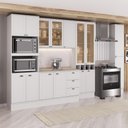 Ver imagem 1 de Cozinha Milla Cora 15 Portas 3 Gavetas MDF 360cm Branco Móveis Carraro
