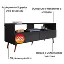 Ver imagem 4 de Rack Bancada Tv 55 Polegadas 2 Portas Bp Siena 136 Cm Preto Eratto Moveis