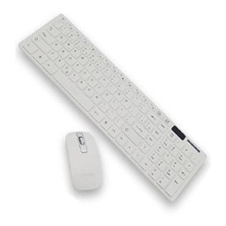 Combo Teclado e Mouse Sem Fio Exbom Branco - 1