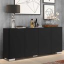 Ver imagem 3 de Aparador Buffet 4 Portas com Pés Quadrados Veneza Multimóveis V3557 Preto/Branco