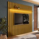 Ver imagem 2 de Painel para Tv até 70 Polegadas London 1 Prateleira com Led Cedro - Olivar Móveis