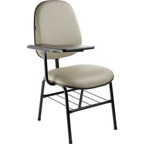 Cadeira Universitária com Prancheta Fixa Linha Lisa Cor:Cinza