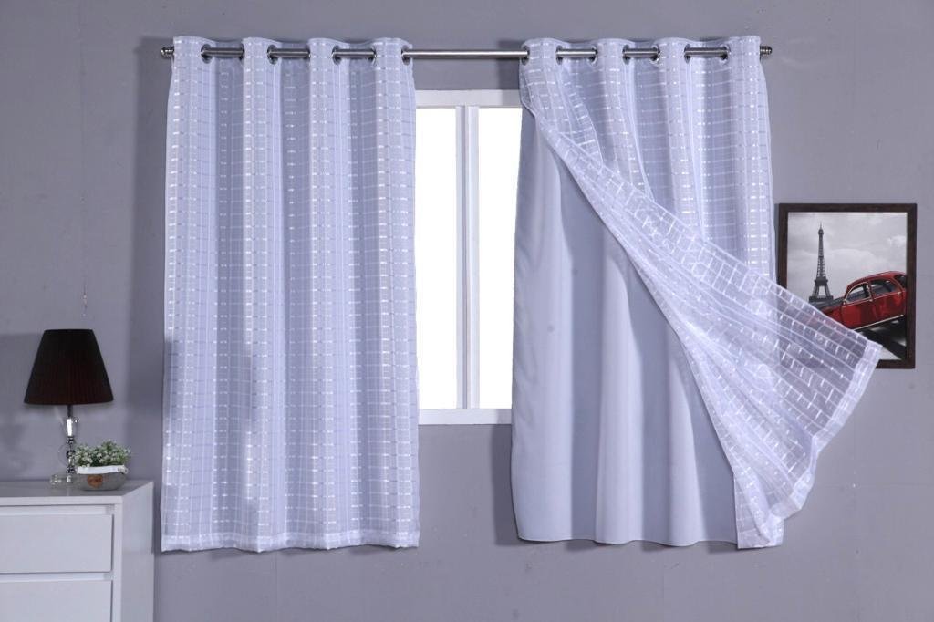 Cortina Quarto Corta Luz Blackout com Voil 2,70 L X 1,70m - 2