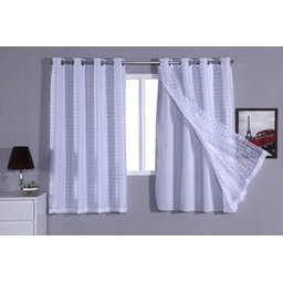 Cortina Quarto Corta Luz Blackout com Voil 2,70 L X 1,70m - 2