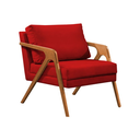 Ver imagem 2 de Kit 2 Poltronas Sala de Estar Madeira Maciça Cerejeira Monique Assento Veludo Vermelho