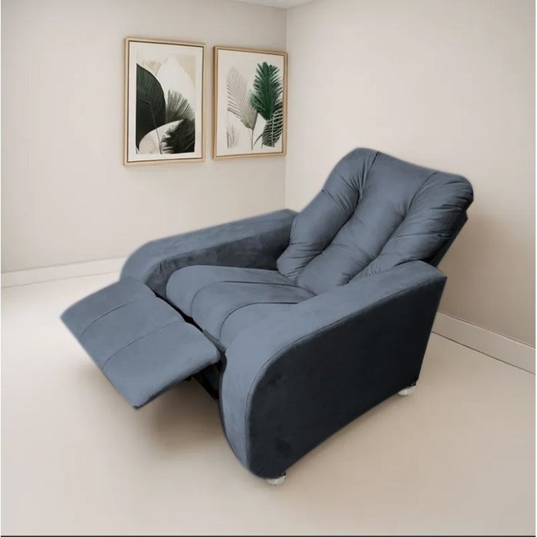 Poltrona Reclinável Papai Luxo Sala Quarto Estética Berlin Grafite Poltrona Reclinável Papai Luxo Sala Quarto Estética Berlin Grafite