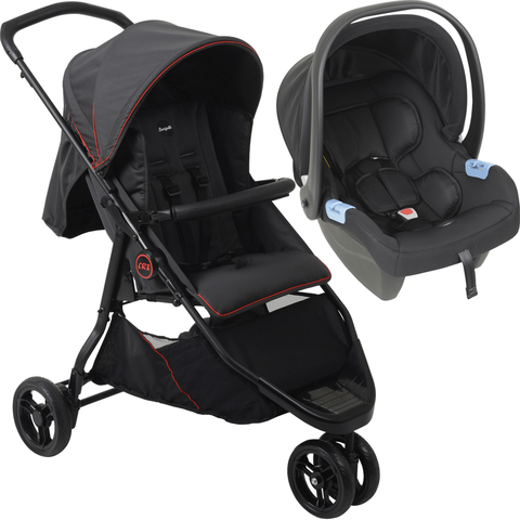 Carrinho de Bebe com Bebe Conforto Burigotto Cr3 Gray Red