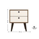 Ver imagem 3 de Mesa de Cabeceira 2 Gavetas Retrô Belizi Manto Móveis