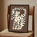 Ver imagem 3 de Quadro Arte Moderna Gato Marrom e Preto 24x18cm Mold Preta Vidro