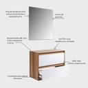 Ver imagem 6 de Gabinete para Banheiro com Espelheira 80cm MDF Freijo com Branco Dubai - On Móveis