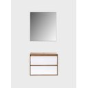 Ver mais imagens de Gabinete para Banheiro com Espelheira 80cm MDF Freijo com Branco Dubai - On Móveis