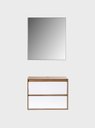 Ver mais imagens de Gabinete para Banheiro com Espelheira 80cm MDF Freijo com Branco Dubai - On Móveis