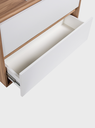 Ver imagem 2 de Gabinete para Banheiro com Espelheira 80cm MDF Freijo com Branco Dubai - On Móveis