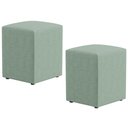 Ver imagem 1 de Kit 02 Puffs Quadrado Decorativo Sala de Estar L02 Linho Verde Menta - Lyam Decor