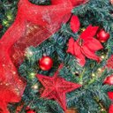 Ver imagem 5 de Kit 3 Telas Decoração Natal Fita Larga Vermelha Prime 25cm x 5 Metros - Magizi