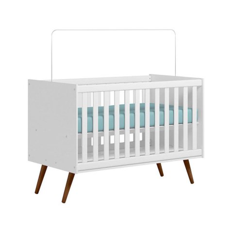 Berço Americano Retrô - Vira Minicama - Encanto Qmovi Branco