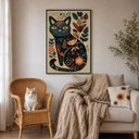 Ver imagem 5 de Quadro Canvas Gato Floral Folk Art 90x60cm Mold Branca