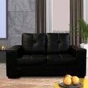 Ver imagem 2 de Sofá de Couro 2 Lugares Paris 164cm M06 Cor Preto 450 - Doce Sonho Móveis SOFÁ 2 LUGARES 3 LUGARES C