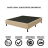Base Cama Box Casal Suede 138x188 Bege - 4