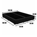 Ver imagem 3 de Base Cama Box Casal Bipartido Suede Preto - 138x188x39