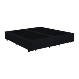Base Cama Box Casal Bipartido Suede Preto - 138x188x39 - 1