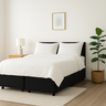 Base Cama Box Casal Bipartido Suede Preto - 138x188x39 - 2