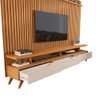 Rack com Painel para Tv 72 Polegadas Vivare 3 Gavetas Ripado Nature/ Off White - Giga Móveis - 3