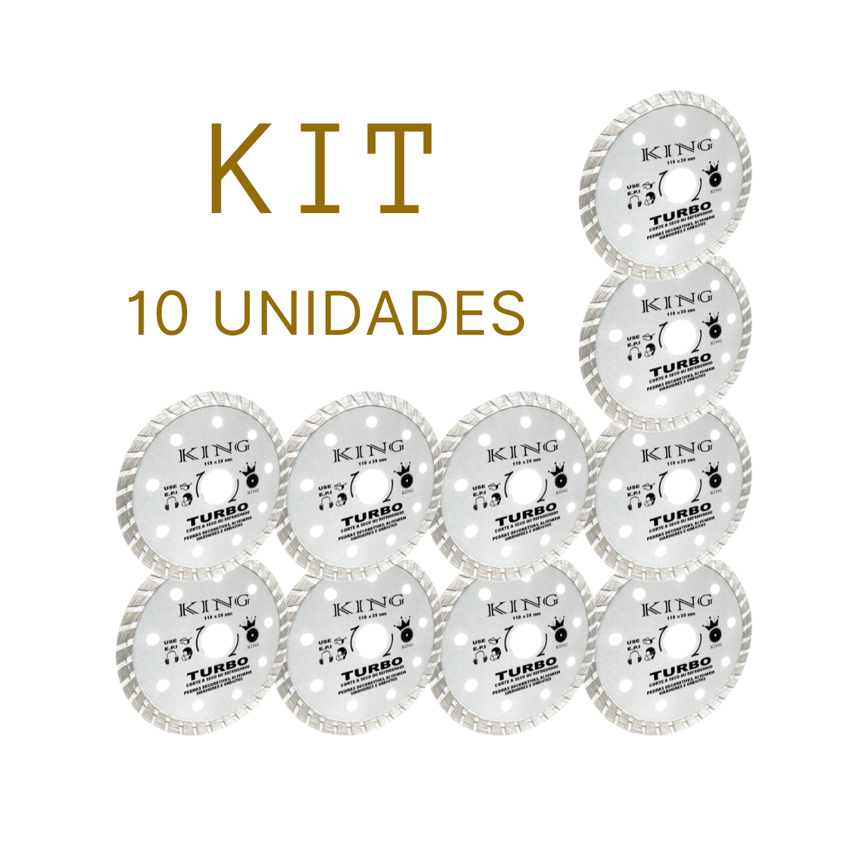 Kit com 10 Discos Diamantado 110mm Turbo - 3