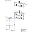 Ver imagem 3 de Kit Bar Armário Aéreo e Aparador 4 Portas Multimóveis Mp1087 Branco