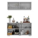 Ver imagem 4 de Kit Bar Armário Aéreo e Aparador 4 Portas Multimóveis Mp1087 Branco