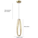 Ver imagem 6 de Lustre Pendente Dourado e Cristal Led 25w 3000k Walo 12x45cm Bivolt