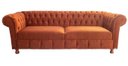Ver imagem 2 de Dois Sofás Chesterfield Luiz XV 1,80M Suede Terracota sala de estar/recepção/ barbearia