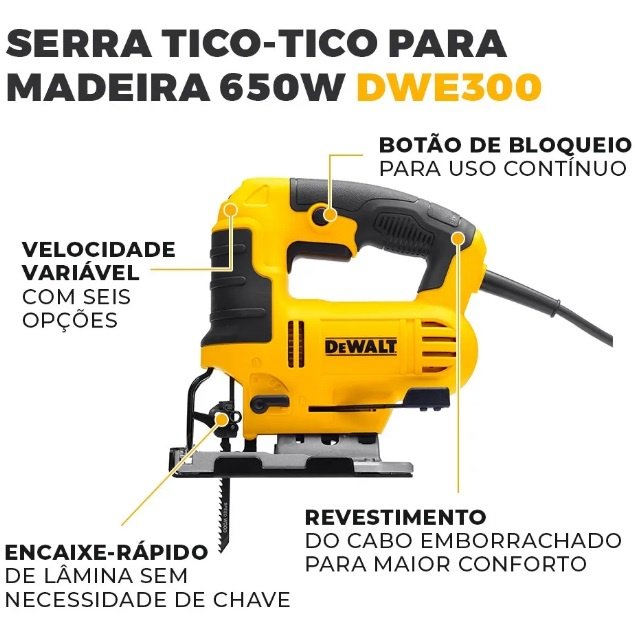 Serra Tico Tico 650W 220V  DWE300-B2 DEWALT JS - 4