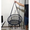 Ver imagem 2 de Rede Cadeira Balanço Suspensa Almofada Algodao Decoraçao Confortavel Casa Jardim Varanda Quintal Sac