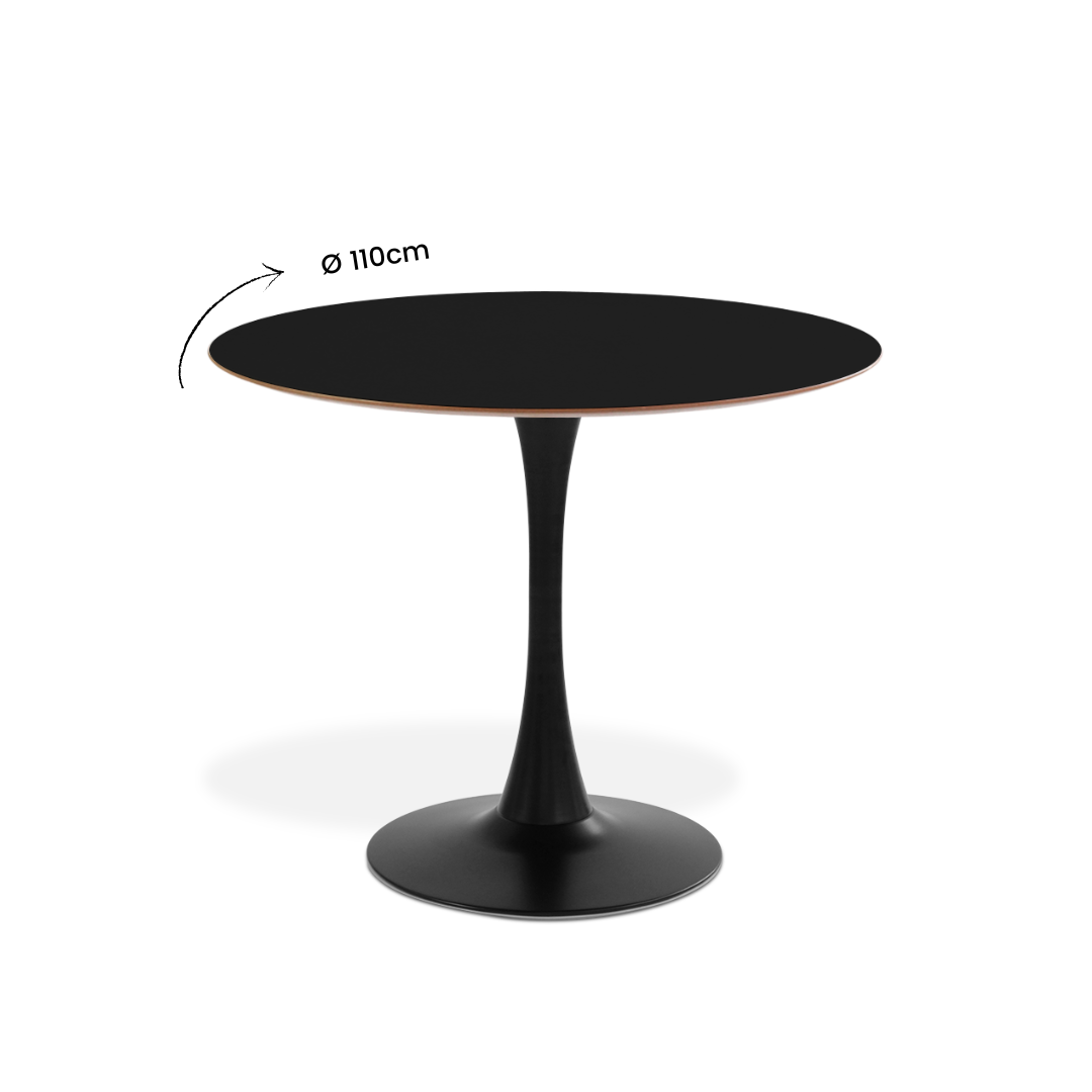 Conjunto Saarinen Basic 110cm Preta e 5 Cadeiras Eames Preta - 4