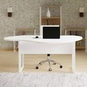 Ver imagem 3 de Escrivaninha Orgânica Industrial sem Gavetas MDF 171cm Branco F5 Office