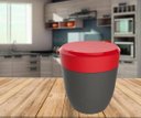 Ver imagem 2 de Lixeira 2,5 Litros Prata Com Tampa Vermelha Cozinha Crippa