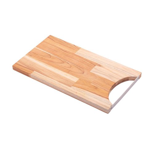Tábua com Alça de Aço Inox Woodart Teca de Madeira 35cm