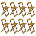 Ver imagem 4 de Kit 4 Conjuntos De Mesa Bistrô Dobraveis Em Madeira Padrão Com 2 Banquetas Altas - Mel - Marrom