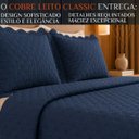 Ver imagem 2 de Cobre Leito King Bordado Classic 300 Fios Super Macio:Azul