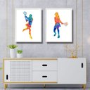 Ver imagem 2 de Kit 2 Quadros Decorativos Jogadora de Tênis 33x24cm - com Vidro:moldura Branca